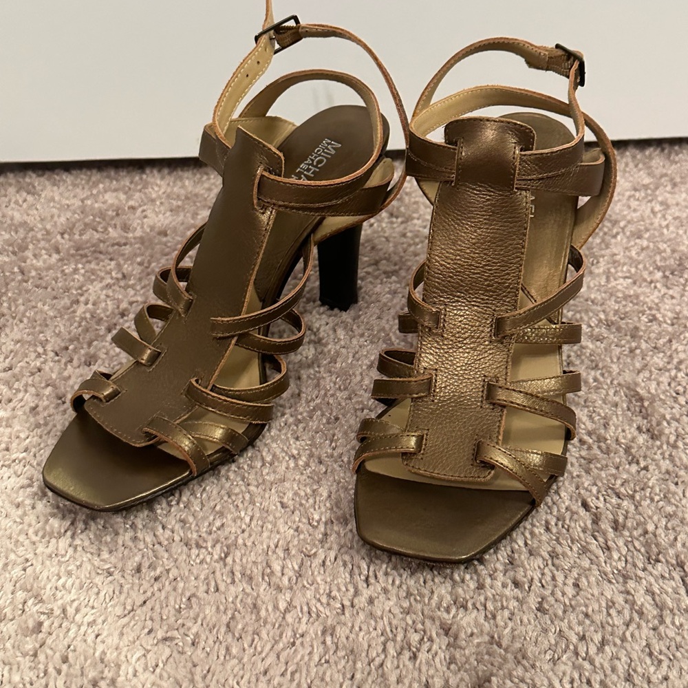 Elegant Gold Strappy Heels